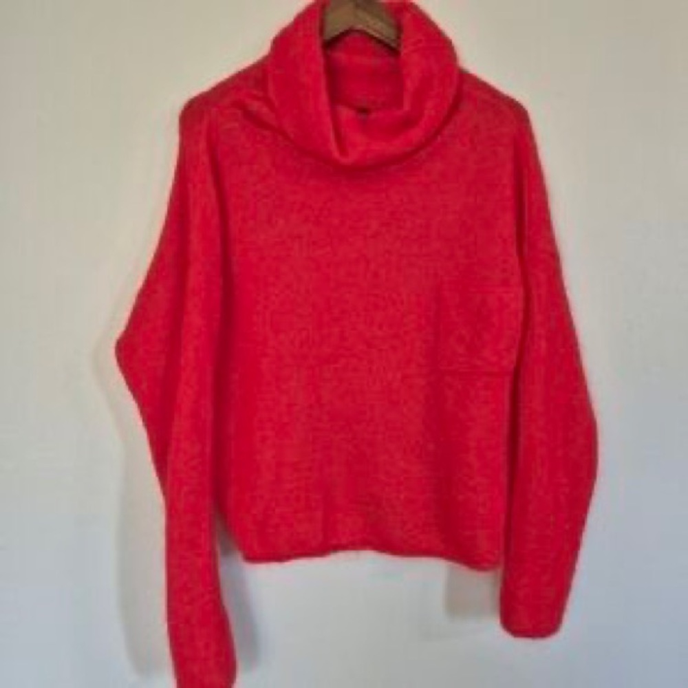 Sarah Pacini Bright Red Cowl Neck Sweater